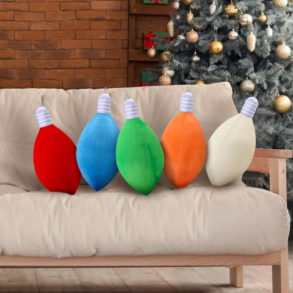 7040 5Pcs Christmas Light Shaped Pillows Bulb Christmas Throw Pillows Soft